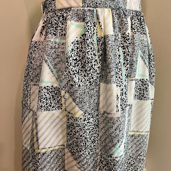 Vintage 80s Mod Abstract Print Skirt by Premonitions Size 12 - Picture 3 of 8